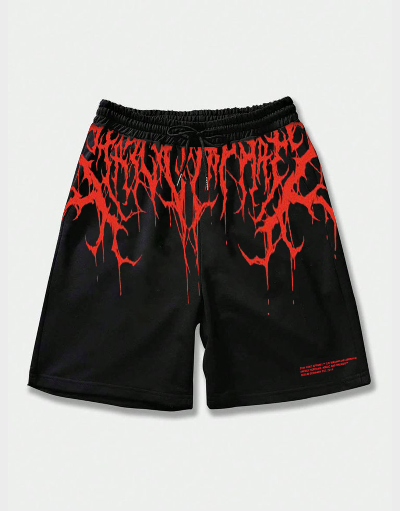 Blood Red Coil Devil Casual Shorts / TECHWEAR CLUB / Techwear