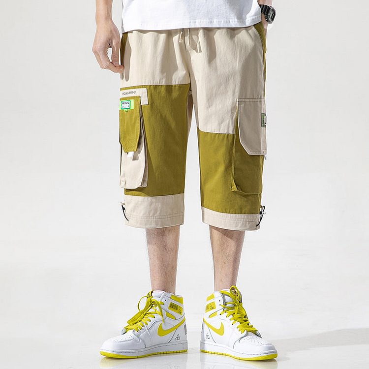 Men's Summer plus Size Retro Sports Shorts Men's Casual Loose Cropped Pants Men Cargo Pant