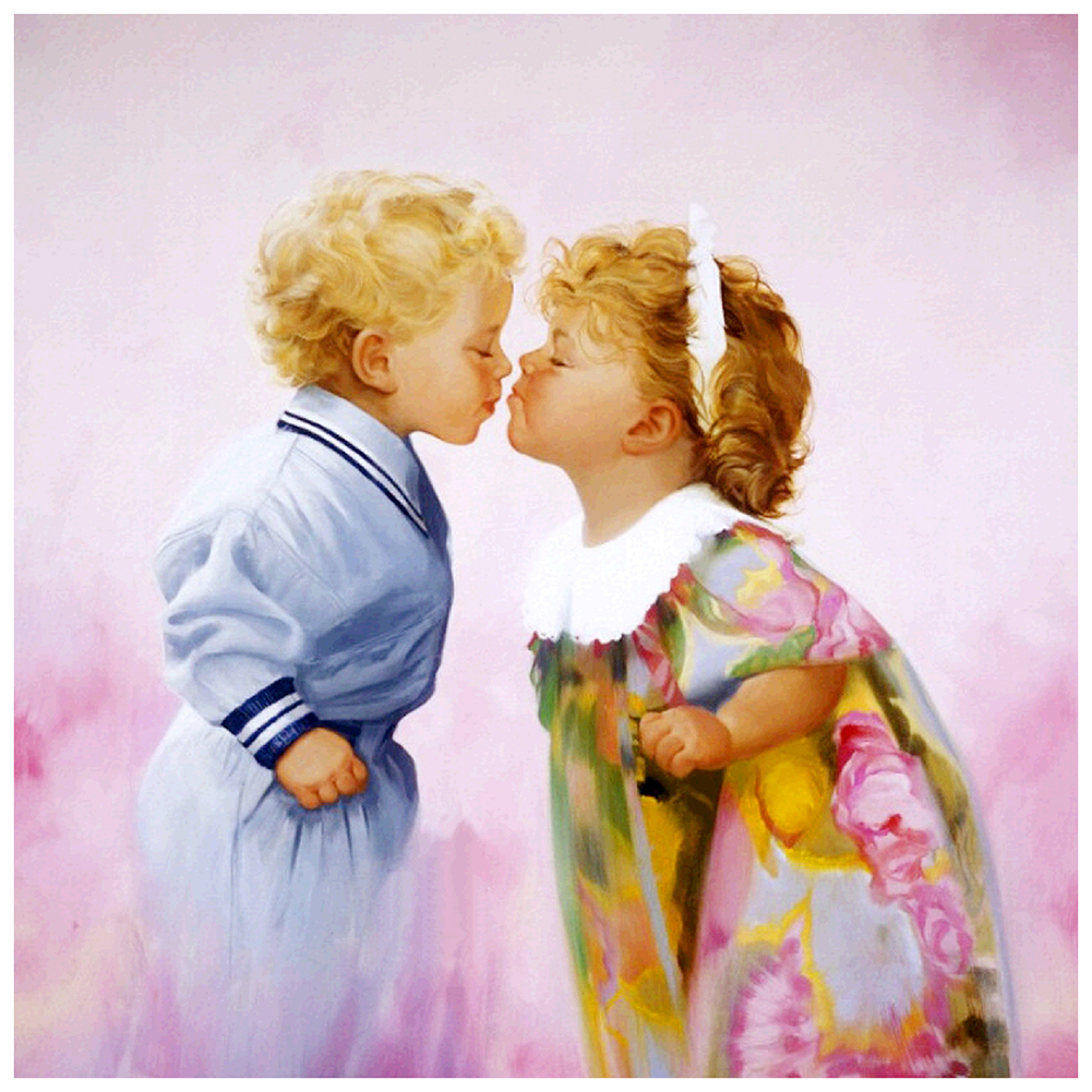 

30*30CM-Little Girl Rhinestone-Round Drill Diamond Painting, 501 Original