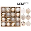 16PCS Christmas Tree Red Champagne White Hanging Decor Balls