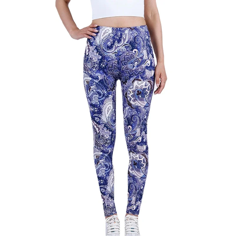 CUHAKCI Leggings Women's Space Dark Blue Leggins Print Pants High Quality Fitness Trousers Mujer Hot Gym Stretch Sportswear
