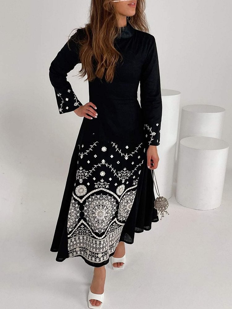 Elegant Ethnic Embroidered Dress