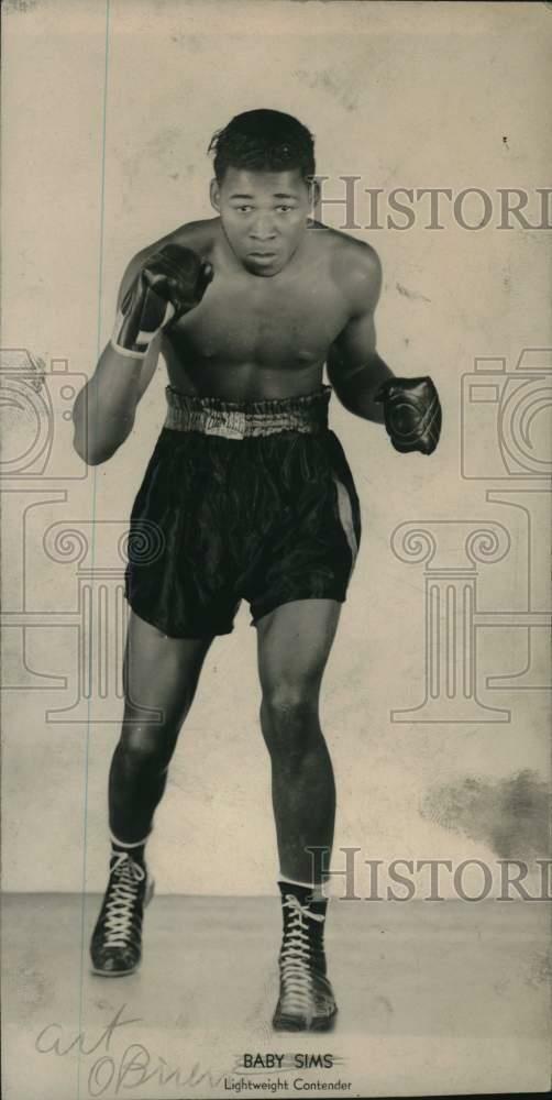 Press Photo Poster painting Lightweight boxing contender Baby Sims - tux08679