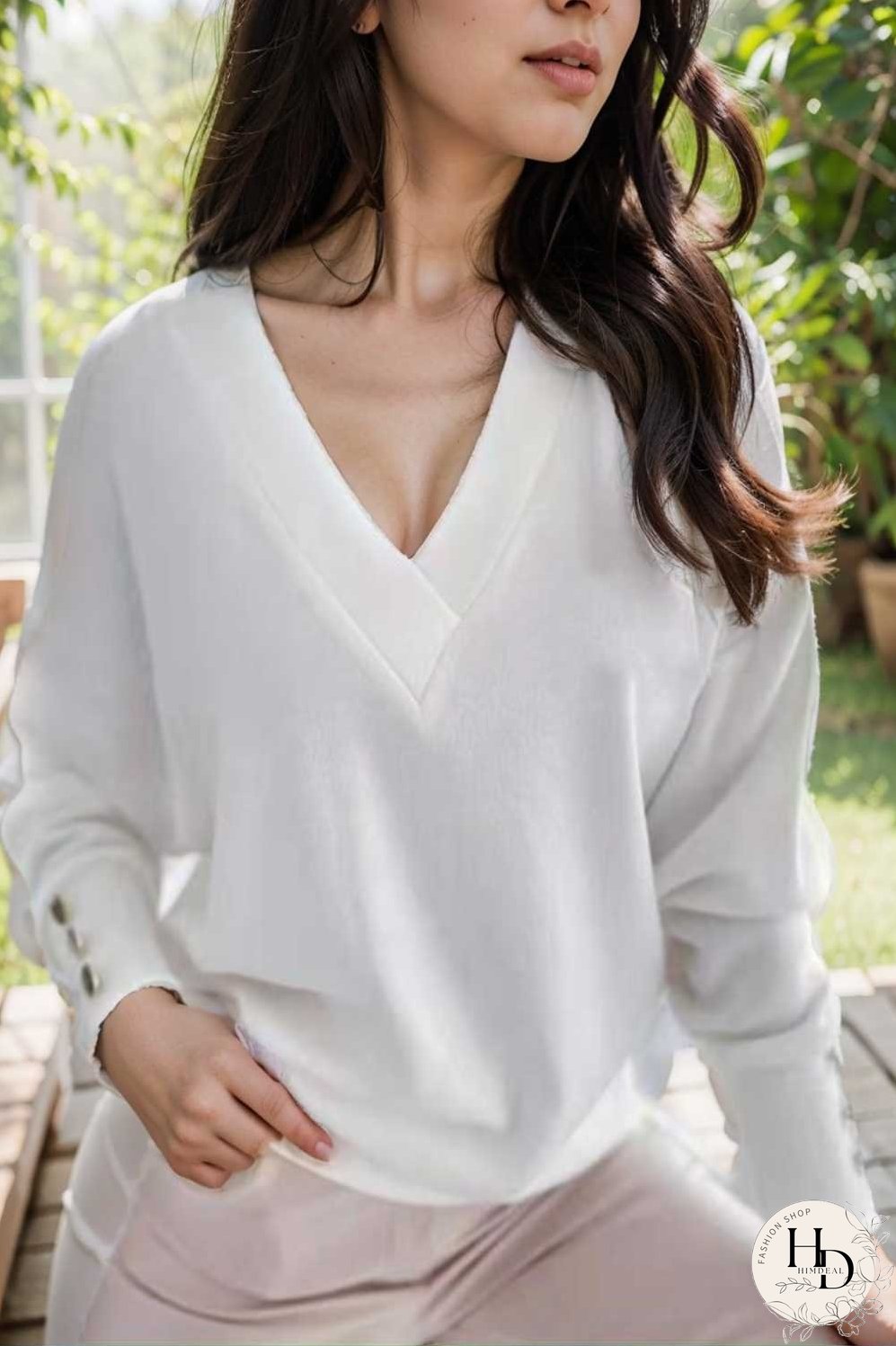 women s sweaters solid v neck long sleeve button sweater