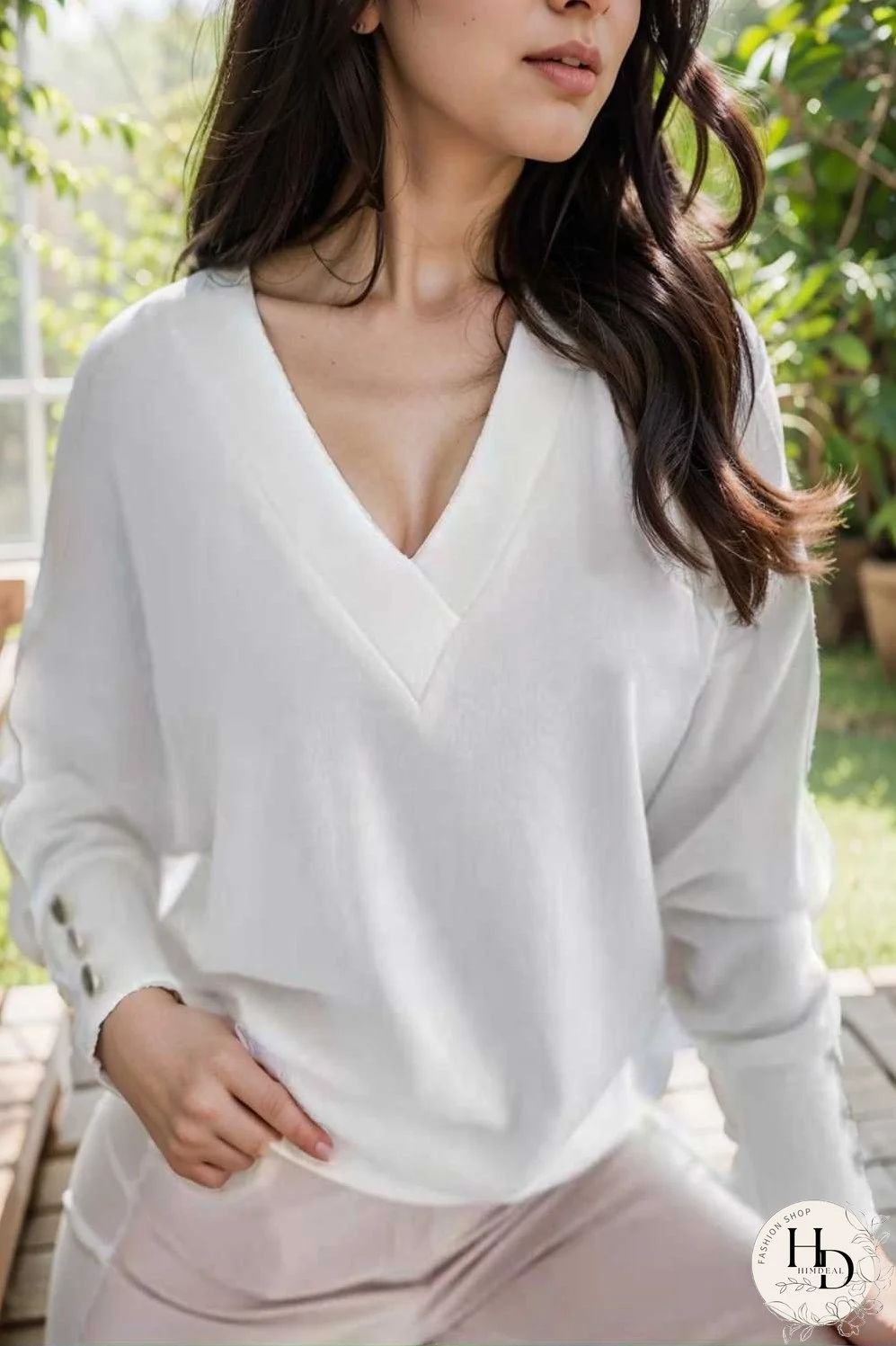 women s sweaters solid v neck long sleeve button sweater