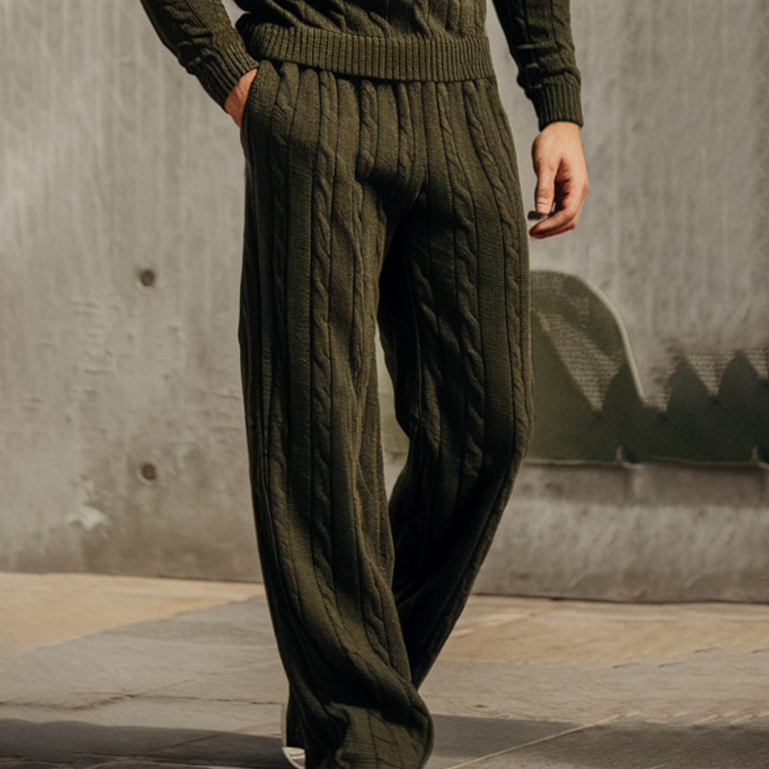 Men's Round Neck Basic Knitted Suit-inspireuse