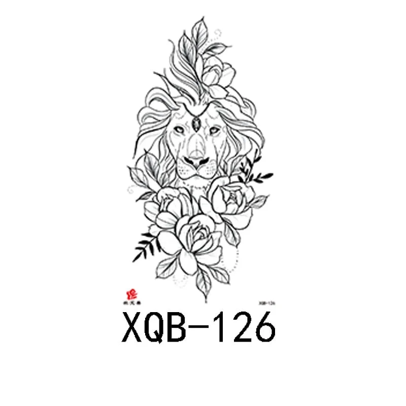 Small Full Arm Waterproof Tattoo Sticker Half Arm Arm Fierce Wolf Head Animal Arm Lasting European and American Tattoo Sticker