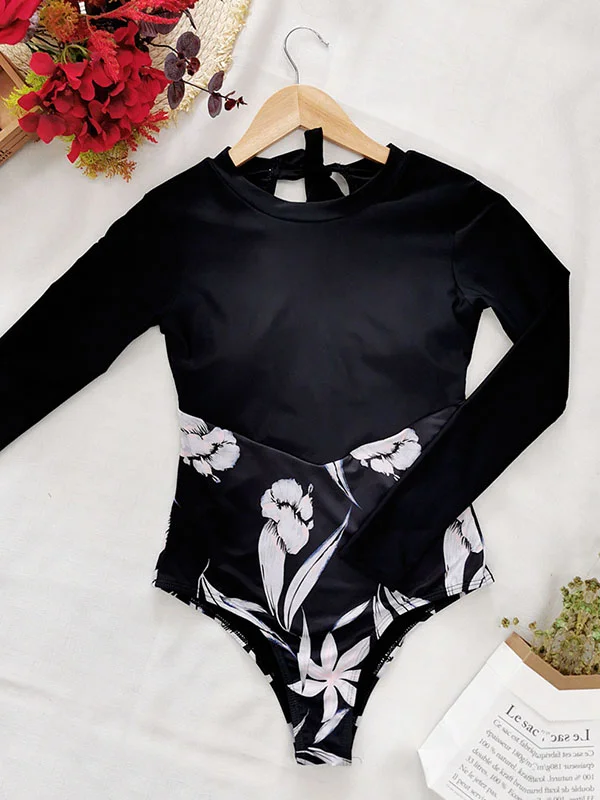 Plain Split-Joint Hollow-Back Wetsuit