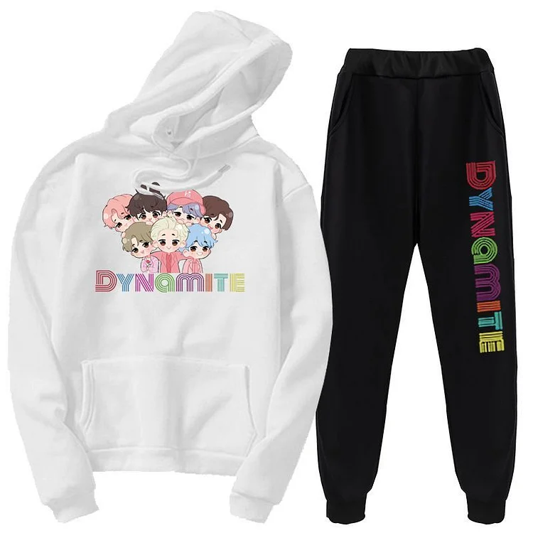 방탄소년단 DYNAMITE Cartoon Hoodie Suit