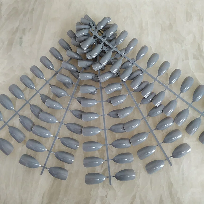 18 Colors Full Cover Stiletto Fake Nails Short Sharp Pointed False Nail Art Tips Acrylic Almond Nails Press On Nail Art Designs-Nail Inspo