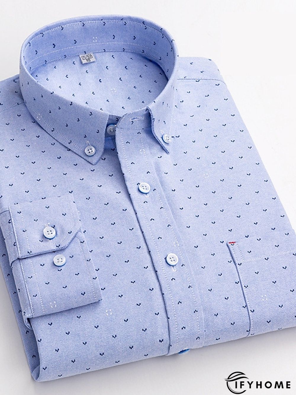 Men's Denim Shirt Turndown Spring &  Fall Long Sleeve A B C Plaid / Striped / Chevron / Round Daily Wear Clothing Apparel Print | IFYHOME