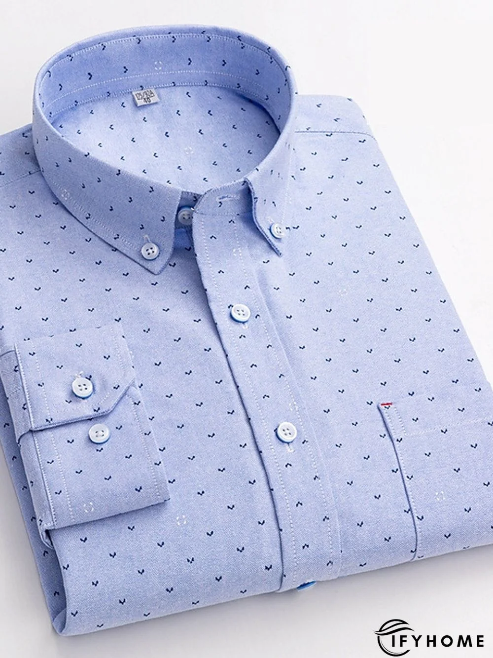 Men's Denim Shirt Turndown Spring &  Fall Long Sleeve A B C Plaid / Striped / Chevron / Round Daily Wear Clothing Apparel Print | IFYHOME