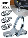 4Pcs 3/8 Heavy Duty D Rings Tie Down Anchors 2400LBS Rivet Clip Retaining Ring