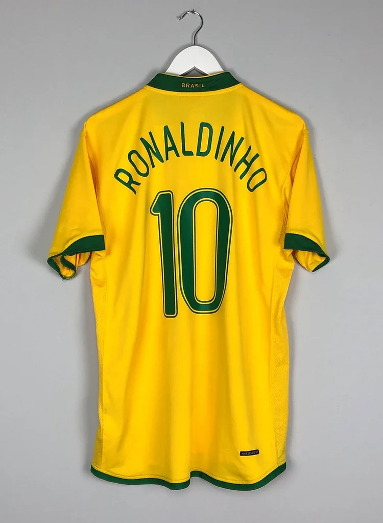 Brasilien Ronaldinho 10 Home Retro Trikot WM 2006