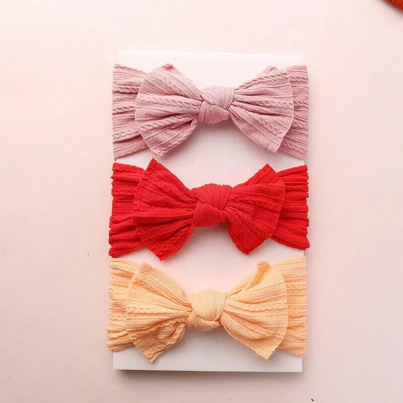 2019 Accessories Headwear Baby Kid Newborn Infant Princess Big Bow Turbon Knot Jacquard Headband Hair Band Candy Color Hairband
