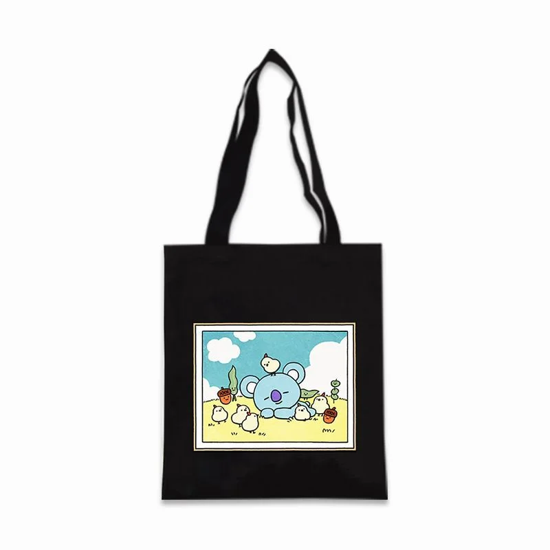 방탄소년단 Baby Cartoon Print Handbag
