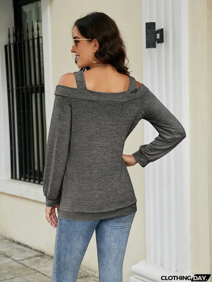 Cold Shoulder Cutout Square Neck Blouse