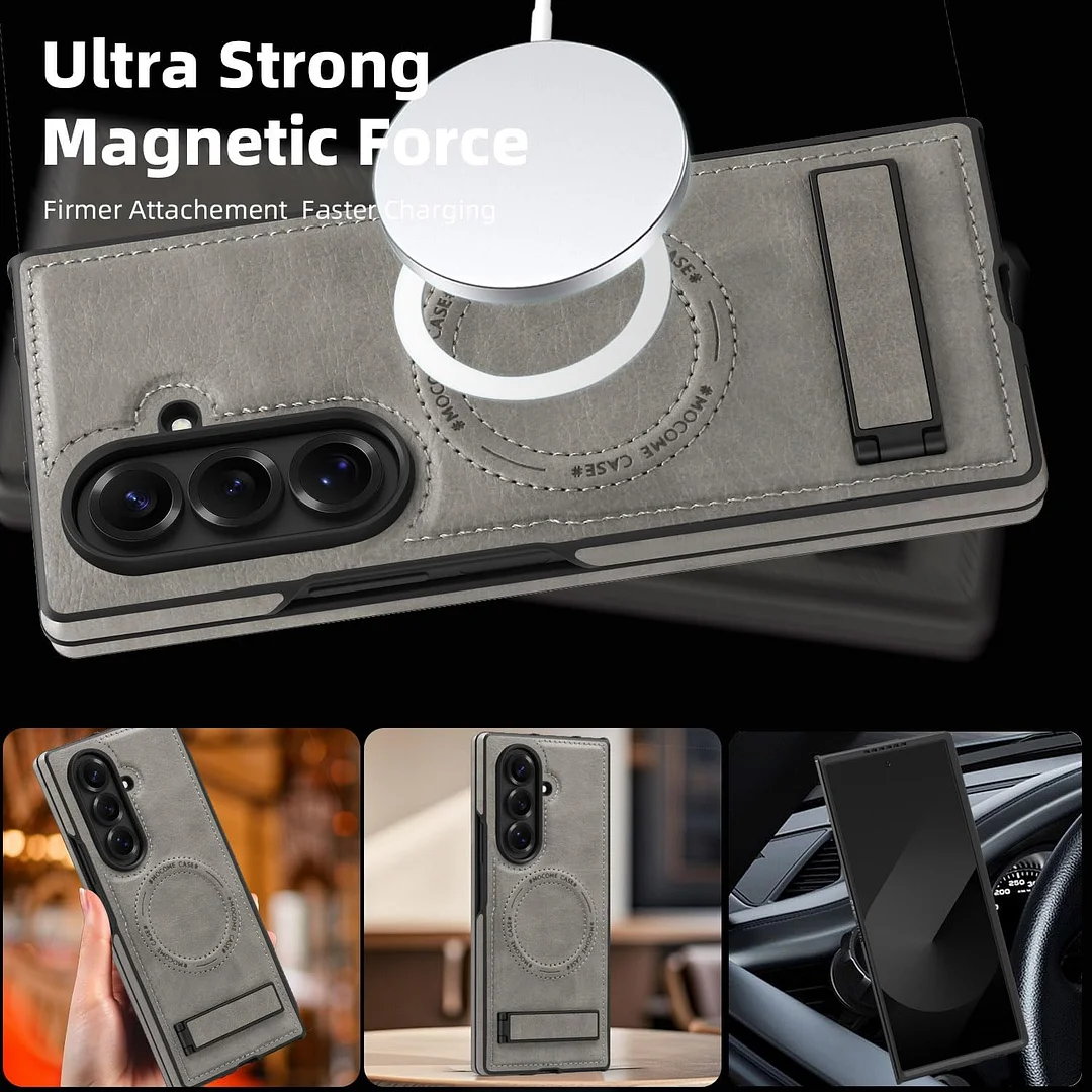 Samsung Galaxy Z Fold 6 Leather Case Magnetic Protective Case Holder Phone Case