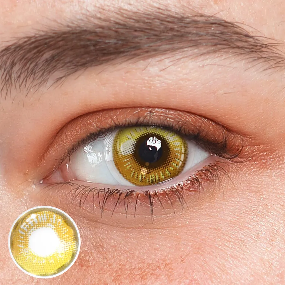 Cosplay Anime Yellow Prescription Coloured Contact Lenses
