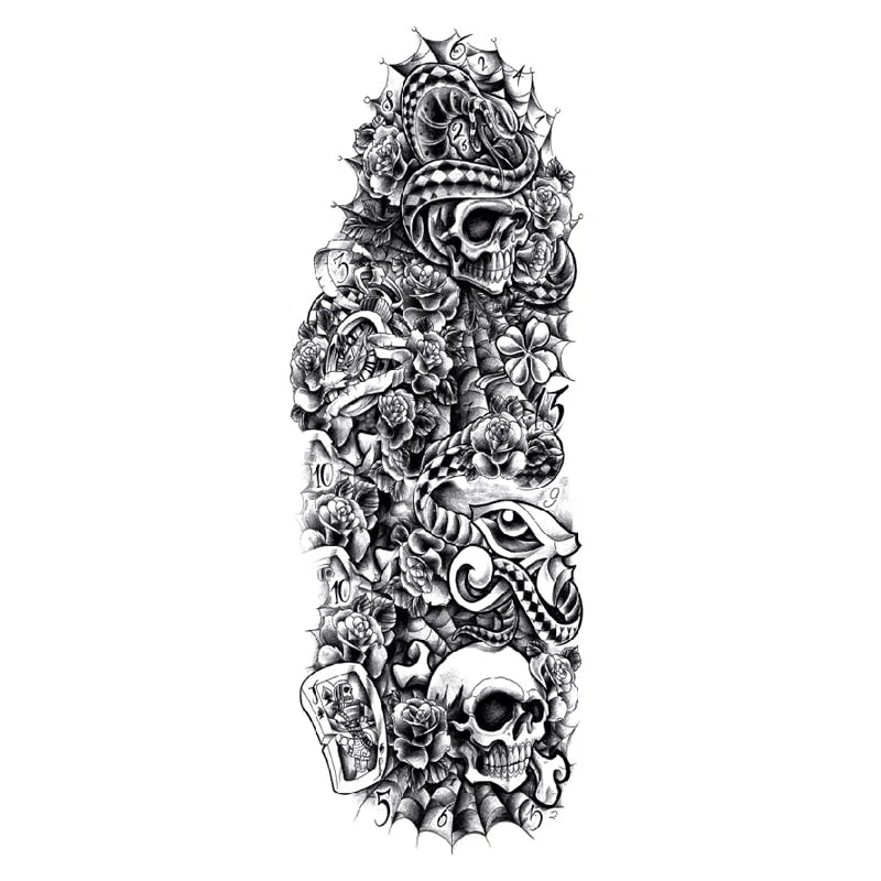 Body Art Arm Fake Sleeve Tattoos For Men Waterproof Wolf Tiger Chinese Dragon Sticker Temporary Fox Tattoo Waterproof Sleeves 303