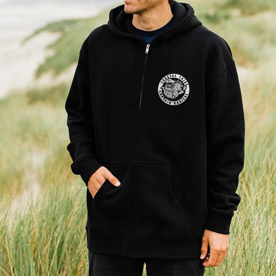 Coastal Tribe Captain Radical Printed Men's Zip-up Hoodie