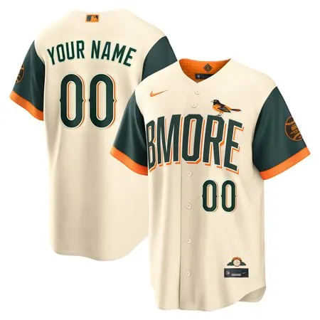 Men's Baltimore Orioles Nike Natural 2026 City Connect Stadium Custom Jersey