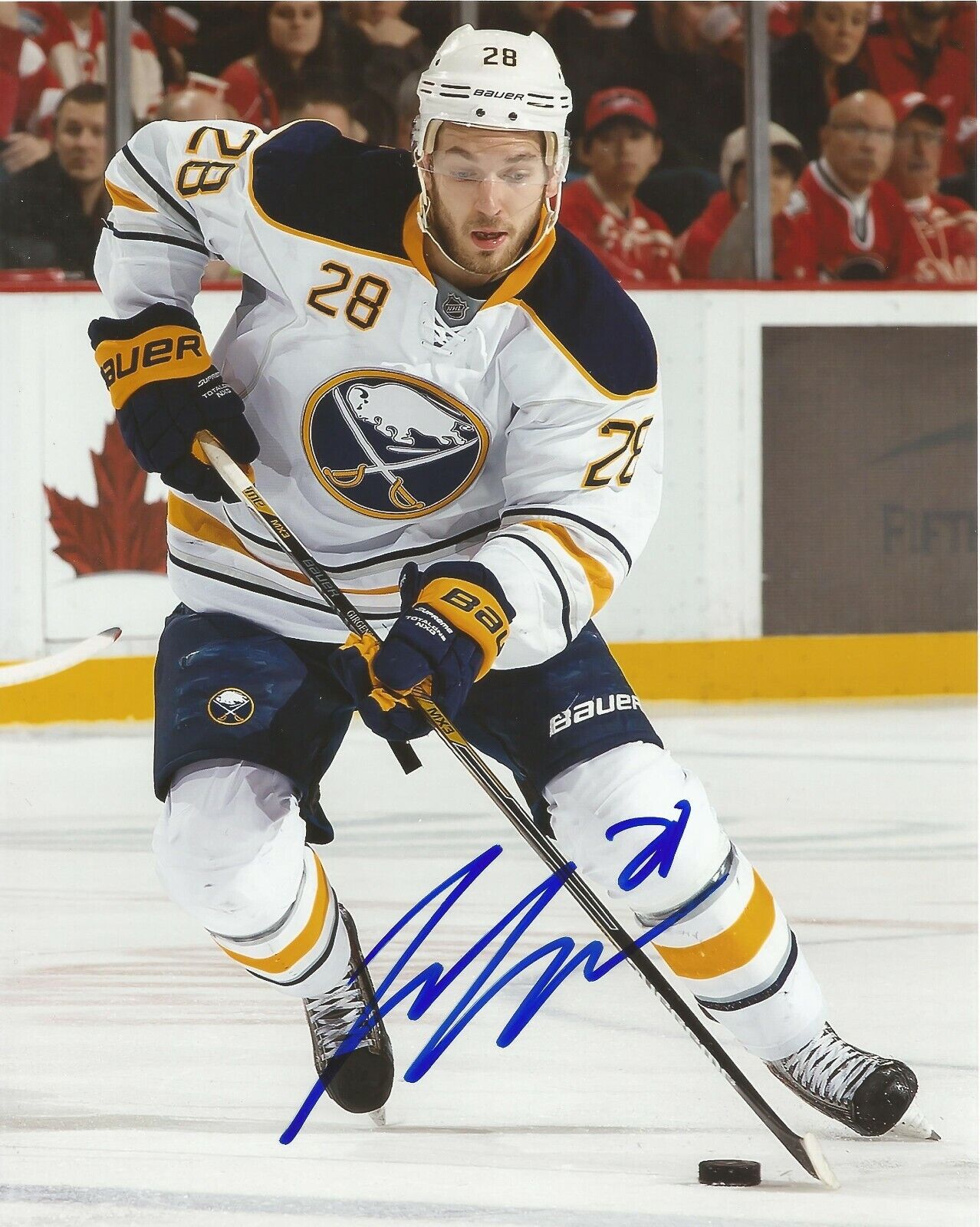 ZEMGUS GIRGENSONS SIGNED BUFFALO SABRES 8x10 Photo Poster painting with w/COA-LATVIAN LOCOMOTIVE