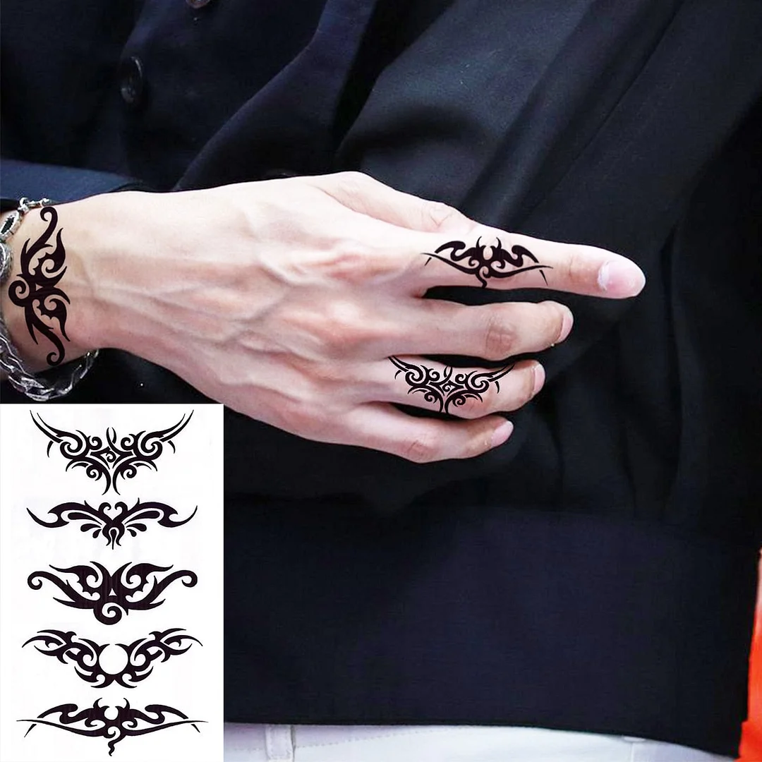 Lotus Mandala Flower Deer Sexy Temporary Tattoos For Women Neck Back Adult Geometric Tribe Fake Tattoo Body Art Waterproof Tatoo