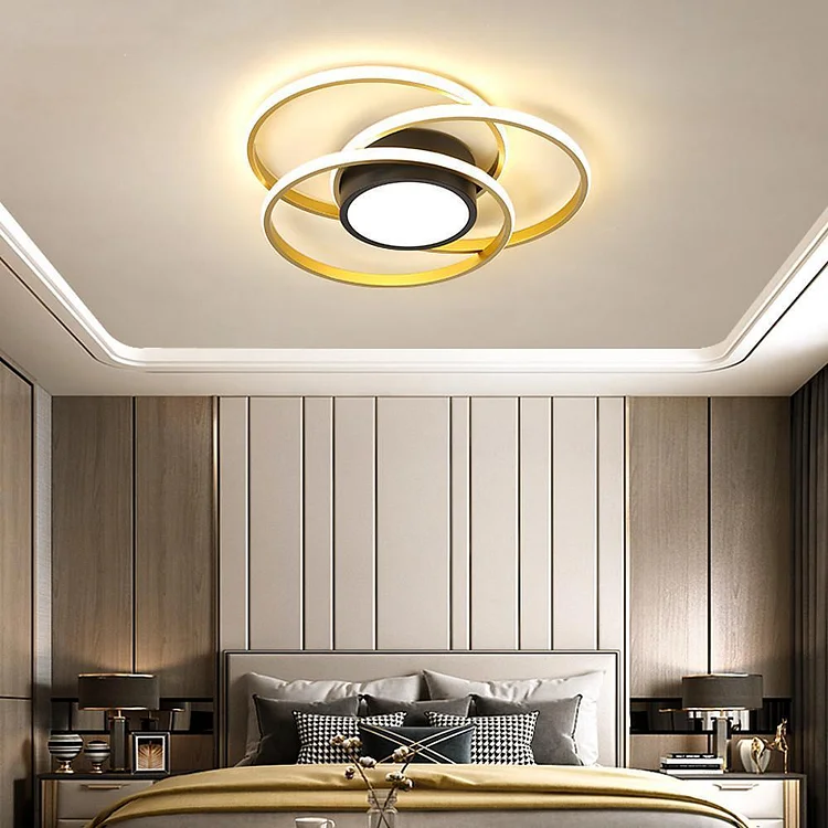 Multiple Circles Abstract Modern Style Design Flush Mount Lighting LED Bedroom Ceiling Lights - Appledas