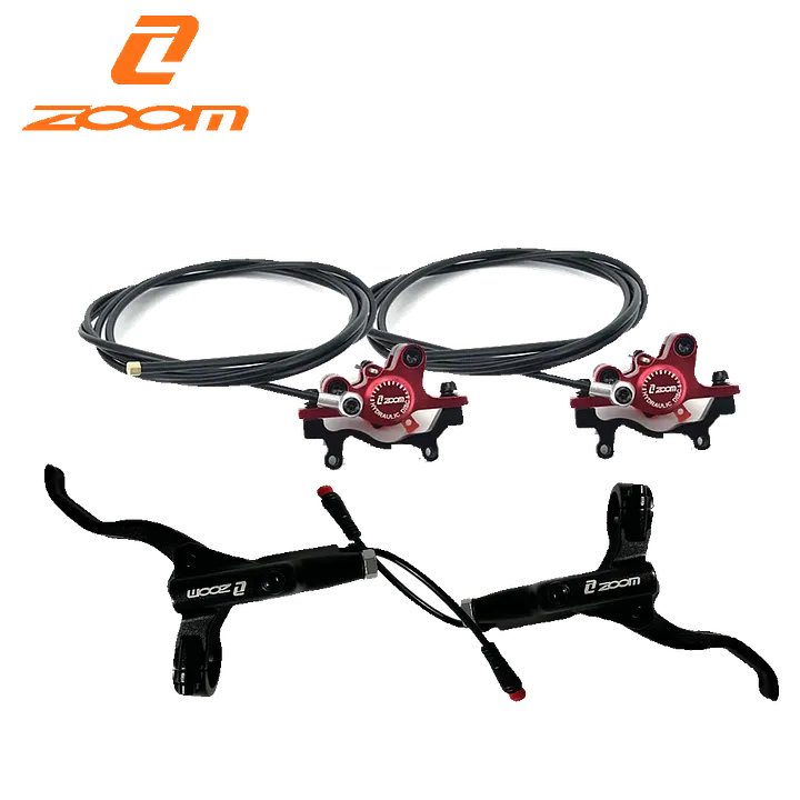 ZOOM HB-875E 2-Piston Hydraulic Disc Brake Set with Power Cutoff