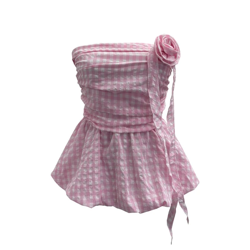 Nigikala Nigikala Lattice Tset Bra Sling Sling Vest Sleeveless T-Shirt Twive Tidal Twives Fluttering With Flower Top Woman 9232