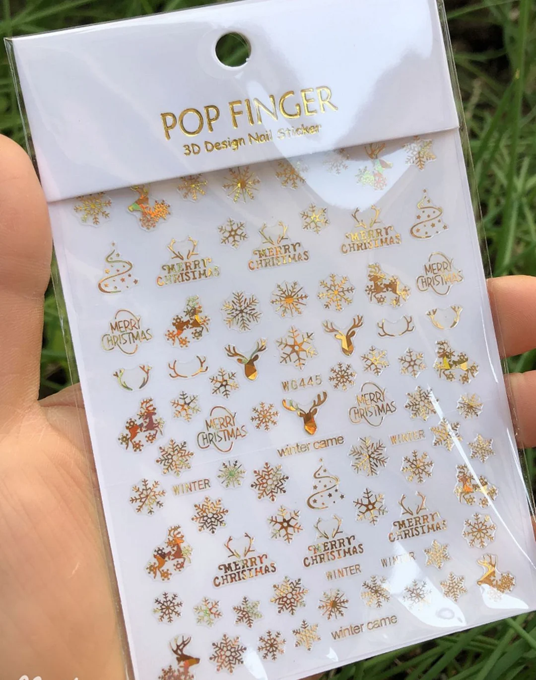 1Pcs Iridescent Silver Laser Snowflakes 3D Nail Stickers Leaves Flowers Summer Self Adhesive Transfer Sliders For Manicures Tips-Nail Inspo