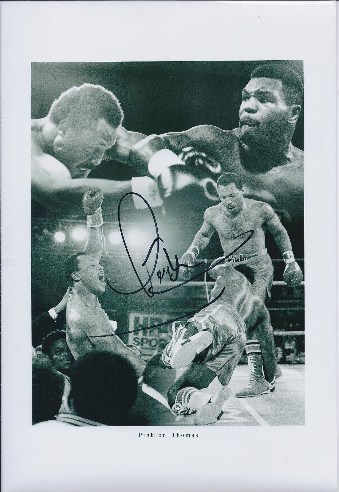 Pinklon THOMAS Signed 12x8 Autograph Montage Photo Poster painting AFTAL COA Heavyweight BOXER