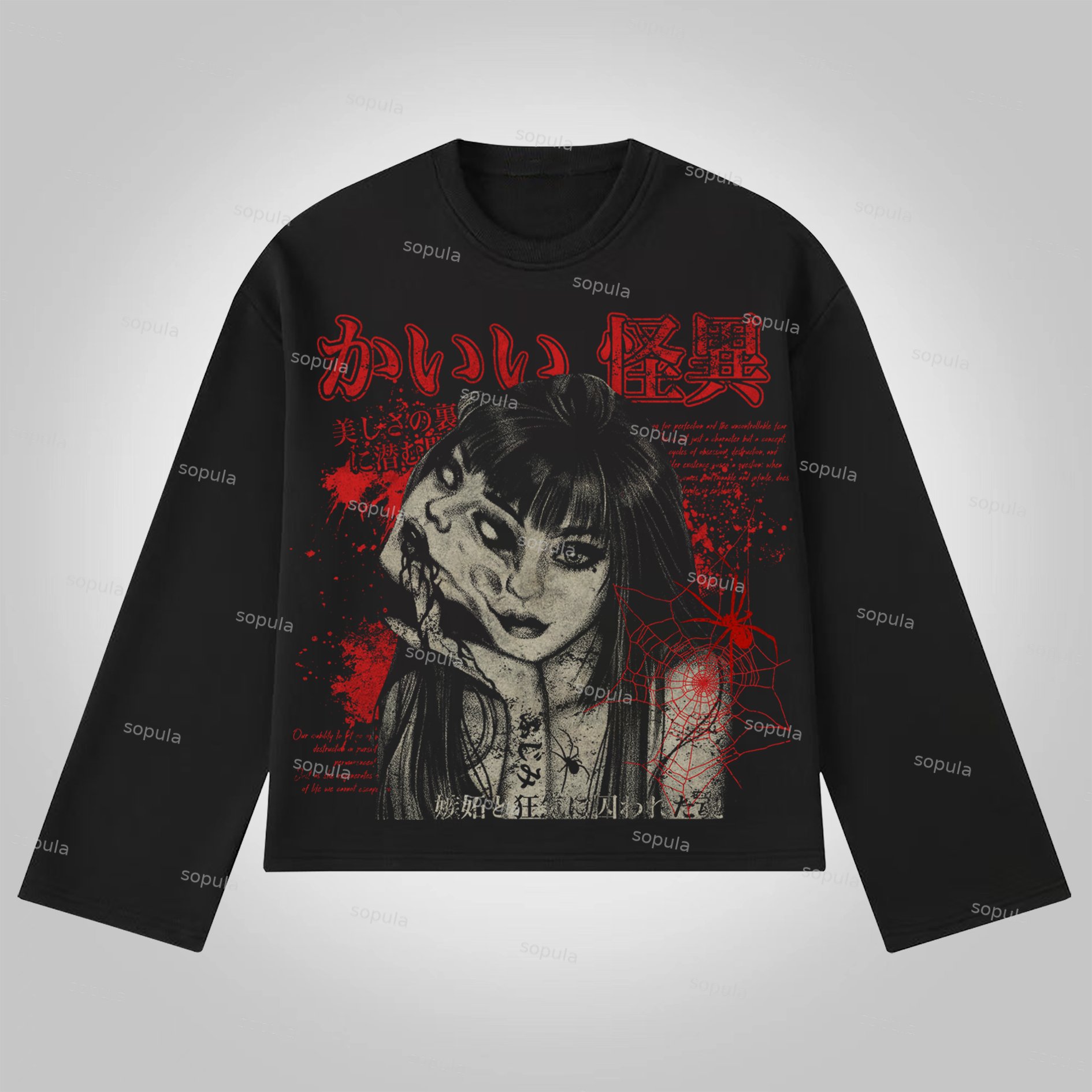 Sopula Tomie Vintage Graphics Cotton Long Sleeve T-Shirt