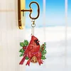 (US Local)12pcs Christmas Cardinal Diamond Painting Keychains Kit DIY Diamond Art Charms