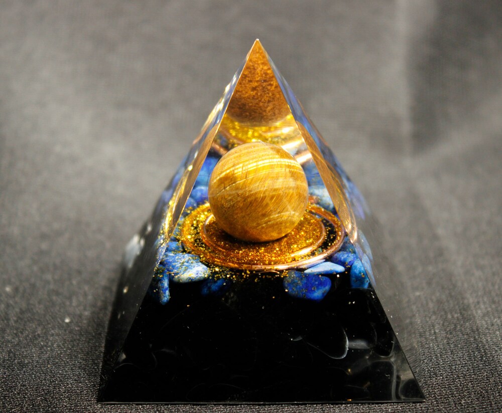 

Orgone Pyramid Chakra - lapis lazuli With Obsidian, 501 Original