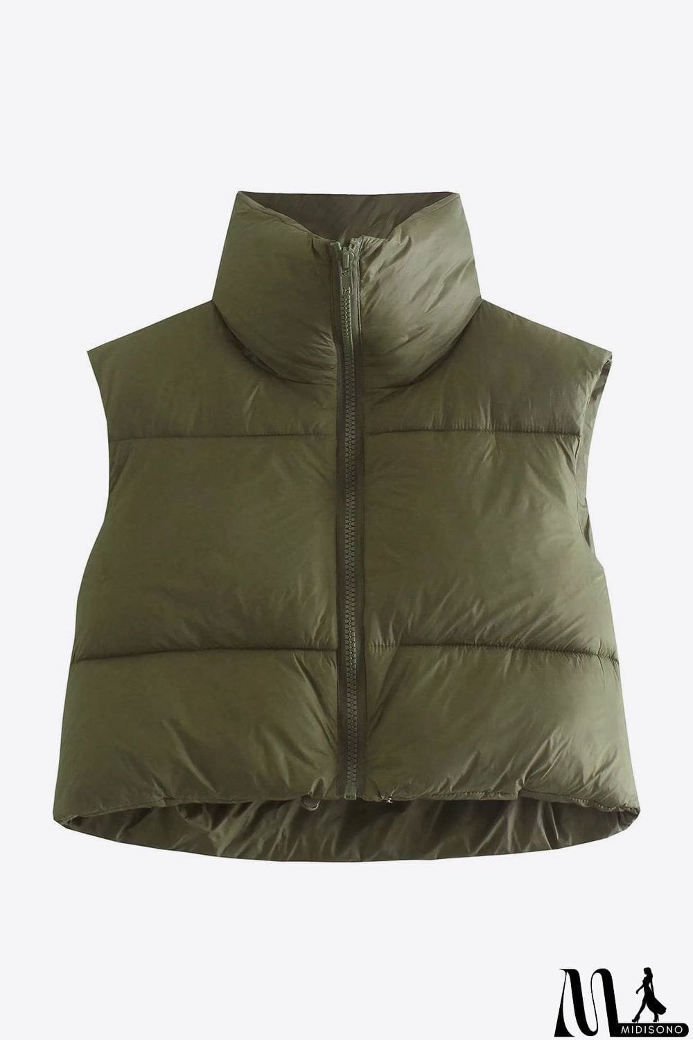 MidiSono - Zip-Up Drawstring Puffer Vest