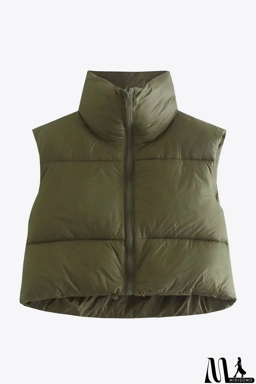 MidiSono - Zip-Up Drawstring Puffer Vest