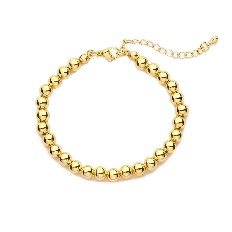 Artistic Round Copper Beaded Plating Gold Plated Bracelets Necklace