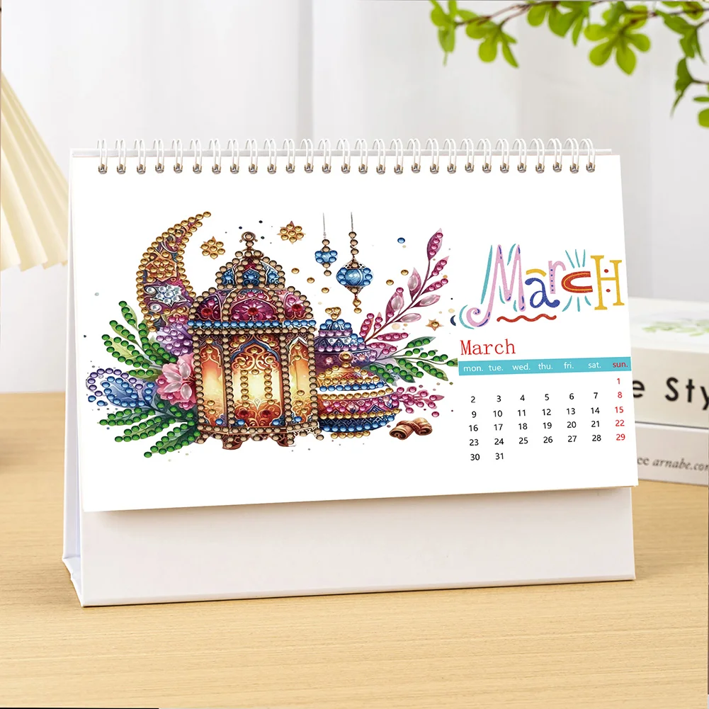 5D/DIY Diamond Painting Calendar Kit Partial Drill Diamond Art Paper Calendar