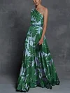 Floral Printed One-Shoulder Maxi Dresses