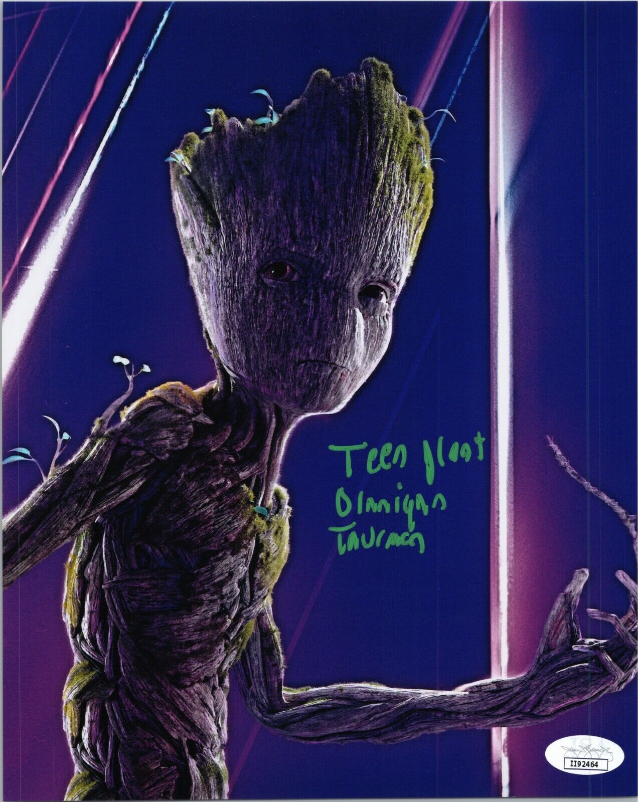 OLANIYAN THURMON Authentic Hand-Signed TEEN GROOT Avengers