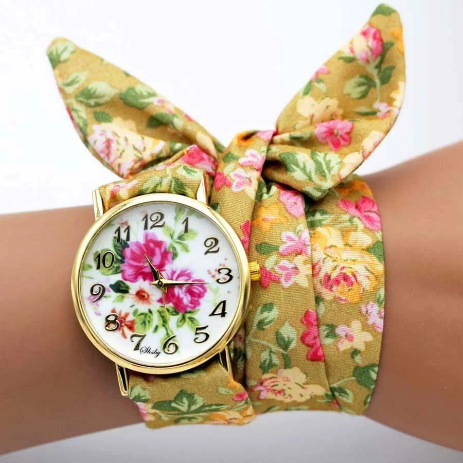 Floral and Butterfly Ribbon Fashion Watch