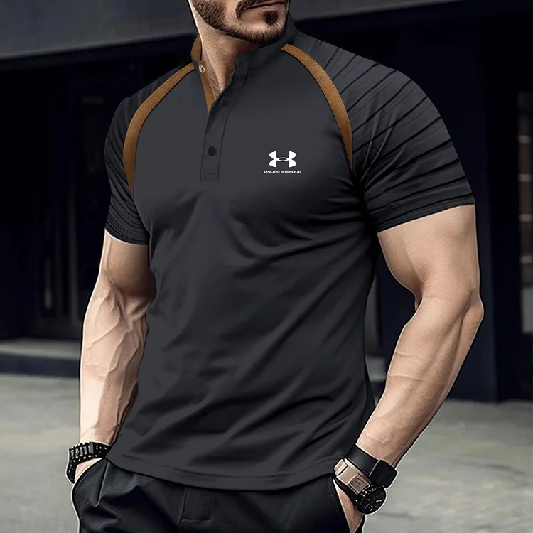 🔥2025 Men's short-sleeved sport shirt with arm stripes