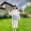 10Pcs Rain Ponchos with Drawstring Hood Waterproof Emergency Raincoat for Adults