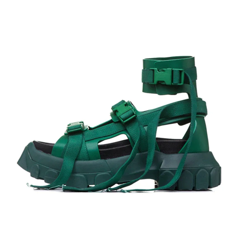 Yyvonne High Tops Summer Sandals Women Platform Creepers 6CM Heel Wedge Shoes Woman Ankle Strap Sandalias Mujer Sneakers