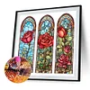 Diamond Painting -5D Full Round Drill Stained Glass Rose(40*40 CM)