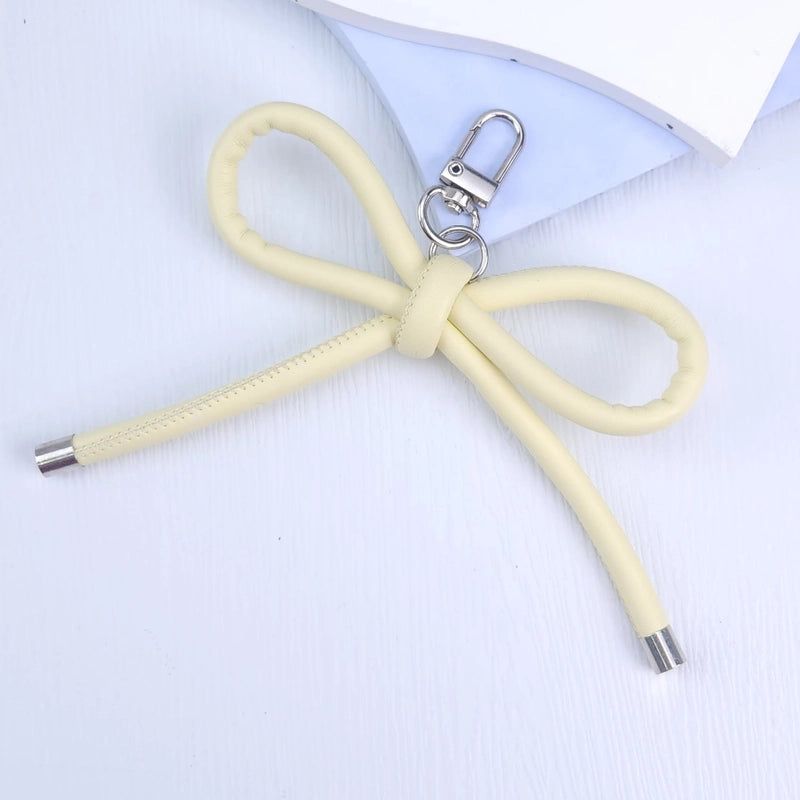 Basic Bow Knot Pu Leather Bag Pendant Mobile Phone Chain Keychain