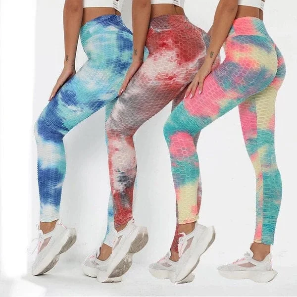 Pornhint Big Bum Leggings, Tie Dye Bum Enhancer Leggings, Clothing for Her, Workout Leggings, Butt Enhancer Leggings,  Women Clothing, Fashion Pants