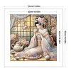 (Stamped/Counted) Kimono Woman Drinking Tea-11CT Cross Stitch 50*50cm/19.69*19.69in